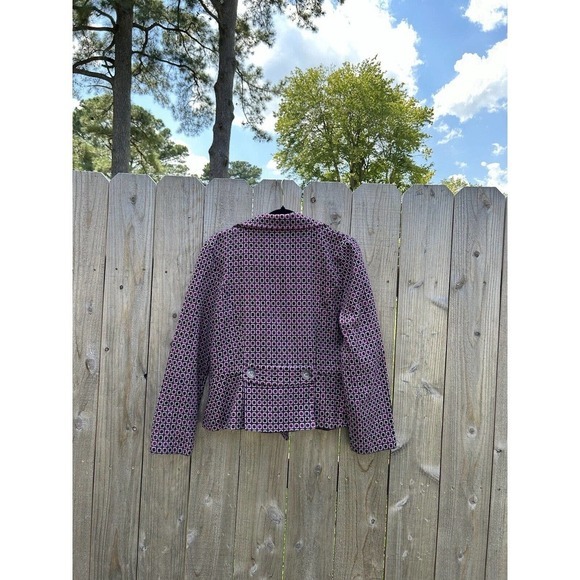 Miss Dorby Vtg Women's Blazer Suit‎ Jacket Purple Geometric Size 12 - Picture 9 of 10